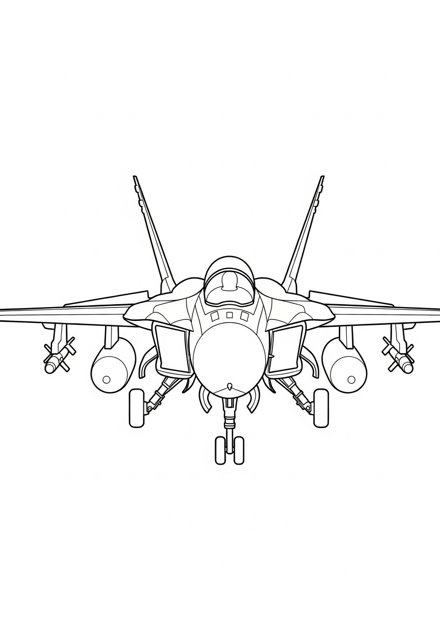 old-fashioned Fighter Jet coloring pages