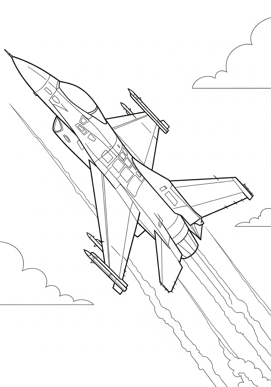Fighter Jet free coloring pages