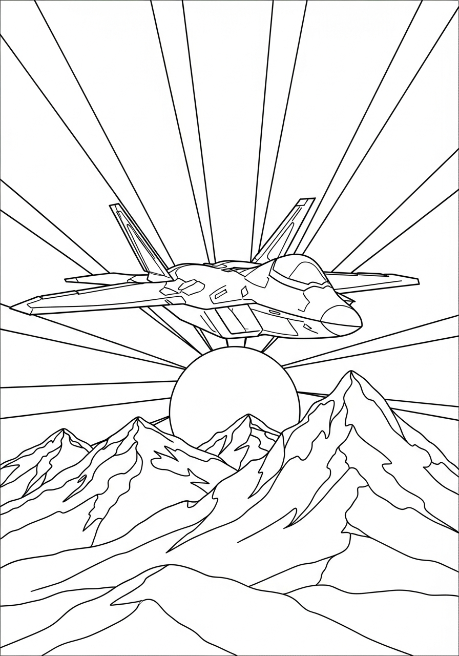 Fighter Jet adult coloring pages