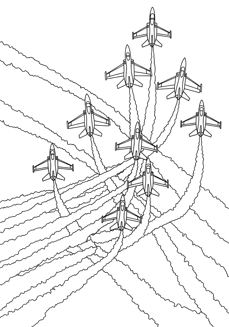 Fighter Jet coloring pages for preschoolers
