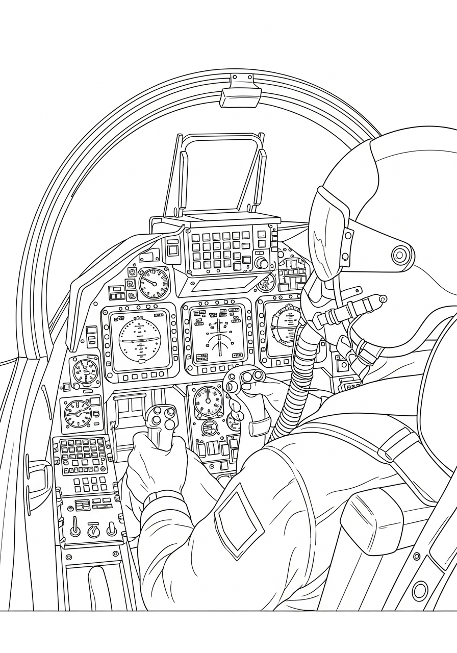 free printable Fighter Jet coloring pages for adults