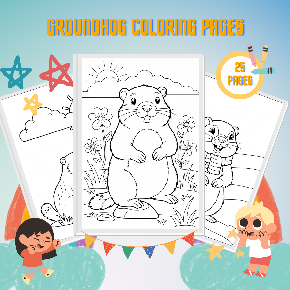 Groundhog Coloring Pages thumbnail