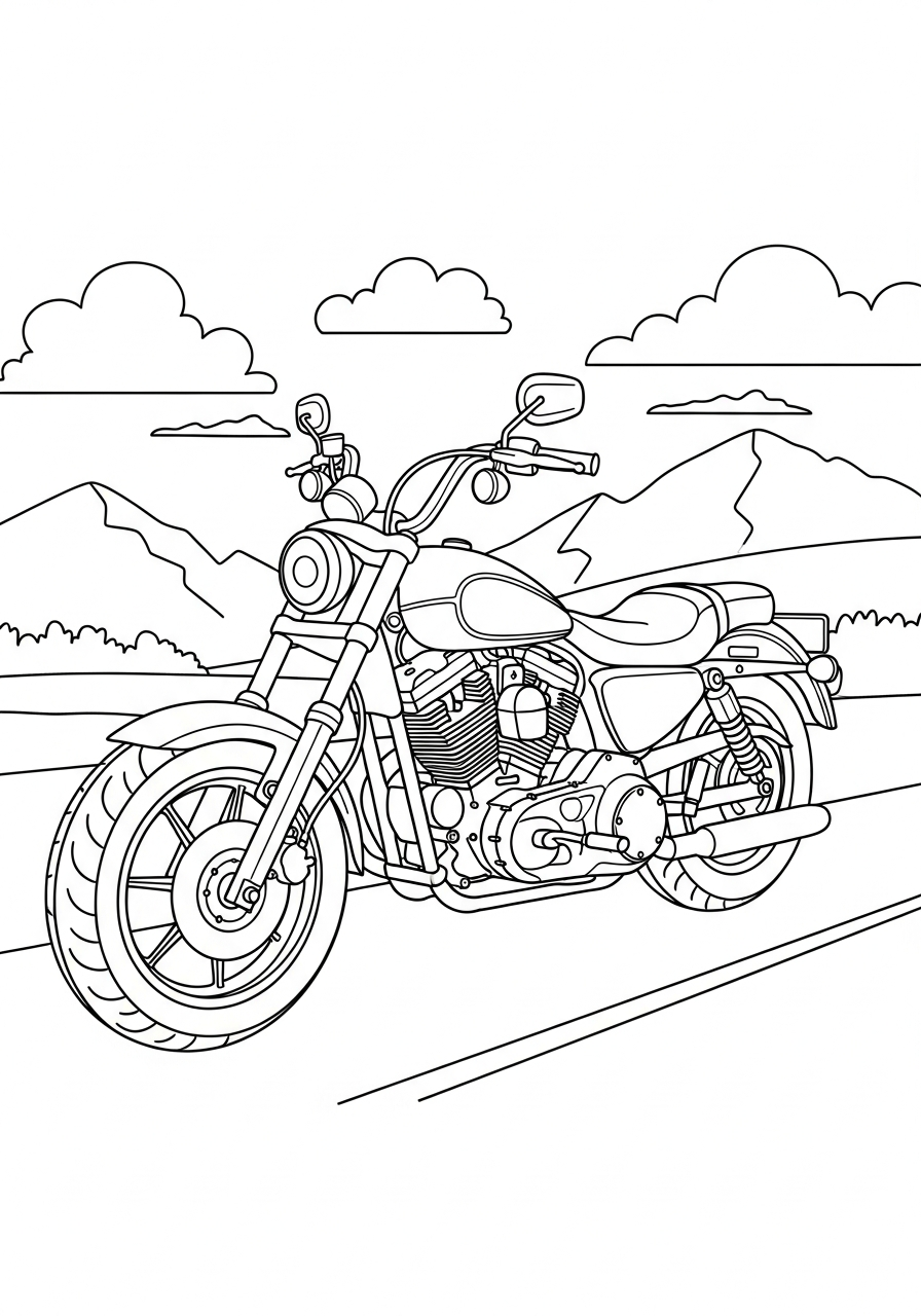 coloring pages for kids Harley Davidson