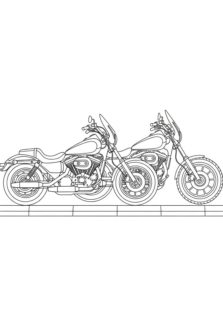 free adult Harley Davidson coloring pages