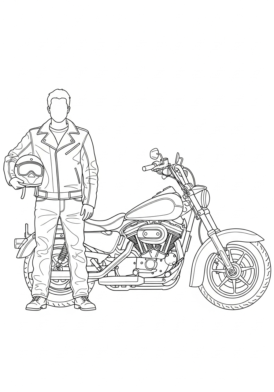 free Harley Davidson printable coloring pages
