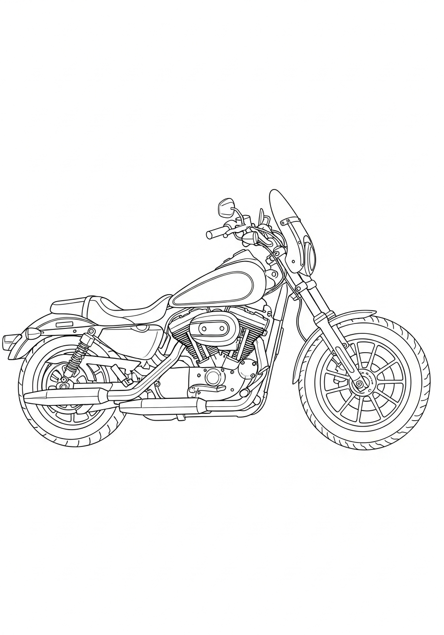 Harley Davidson themed coloring pages