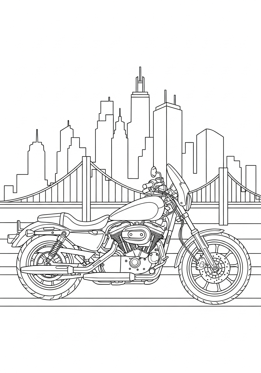 Harley Davidson free coloring pages