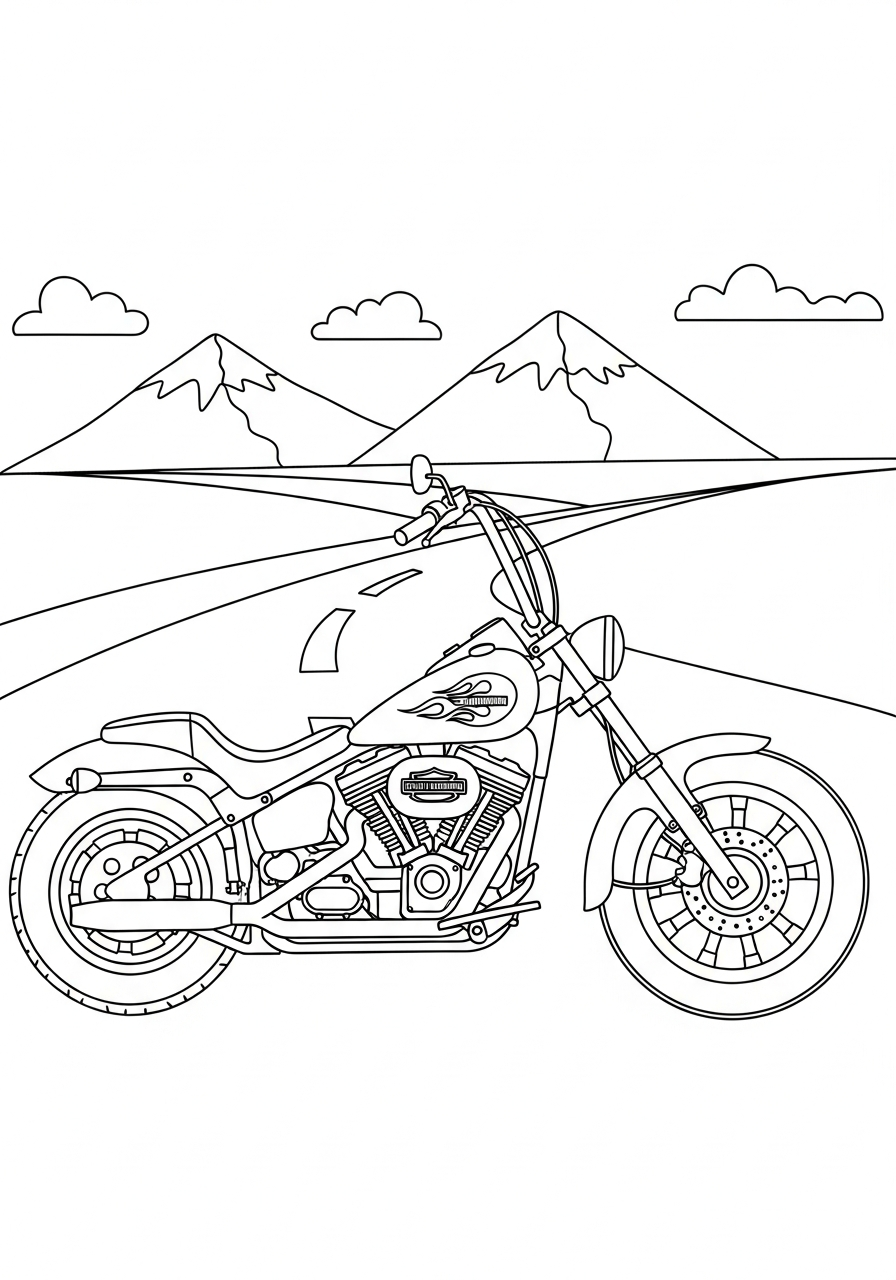 Harley Davidson coloring pages free 1