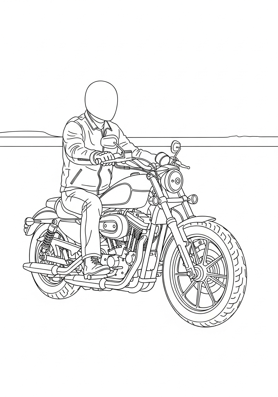 Harley Davidson coloring pages for kids