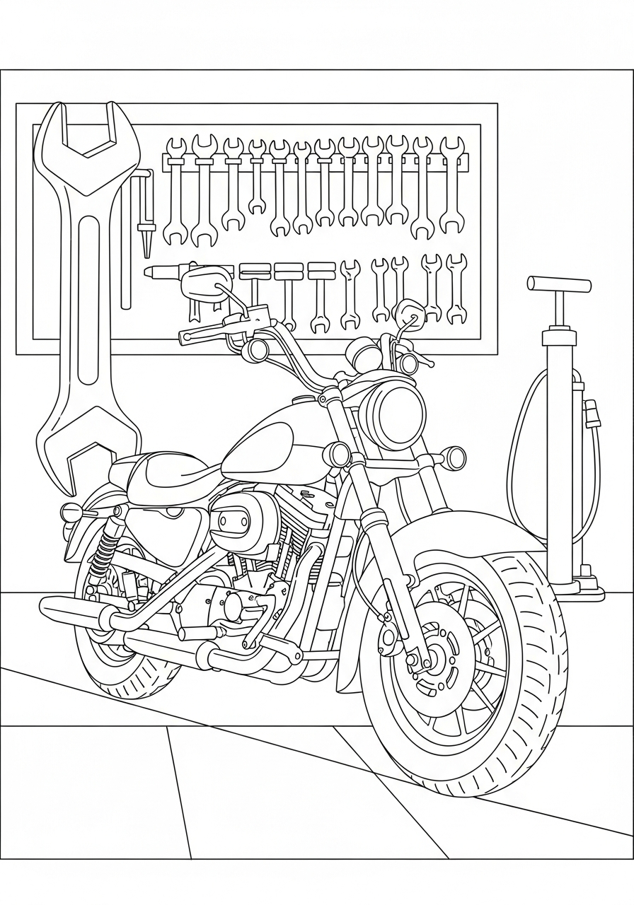 easy Harley Davidson coloring pages