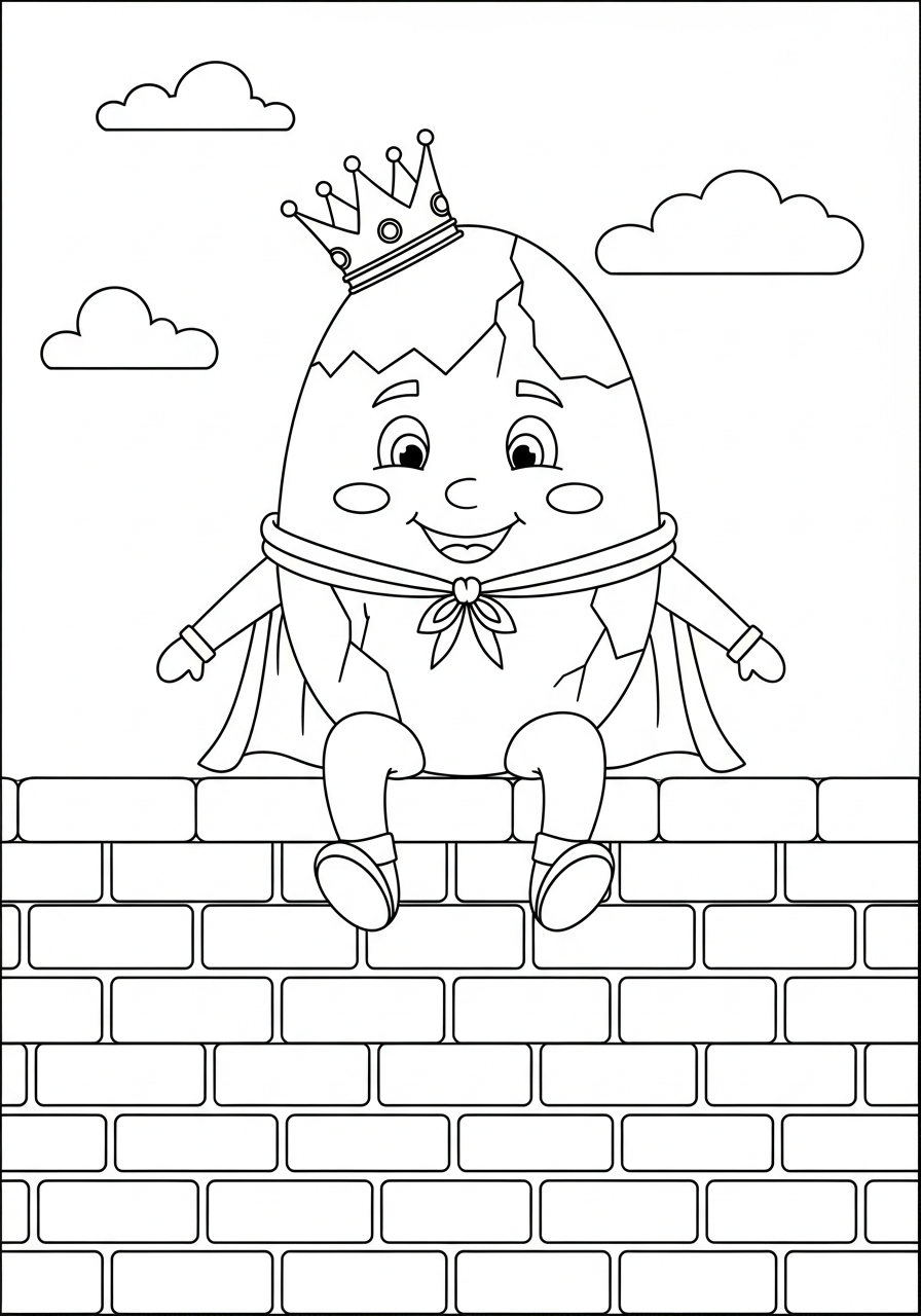 easy cute Humpty Dumpty coloring pages