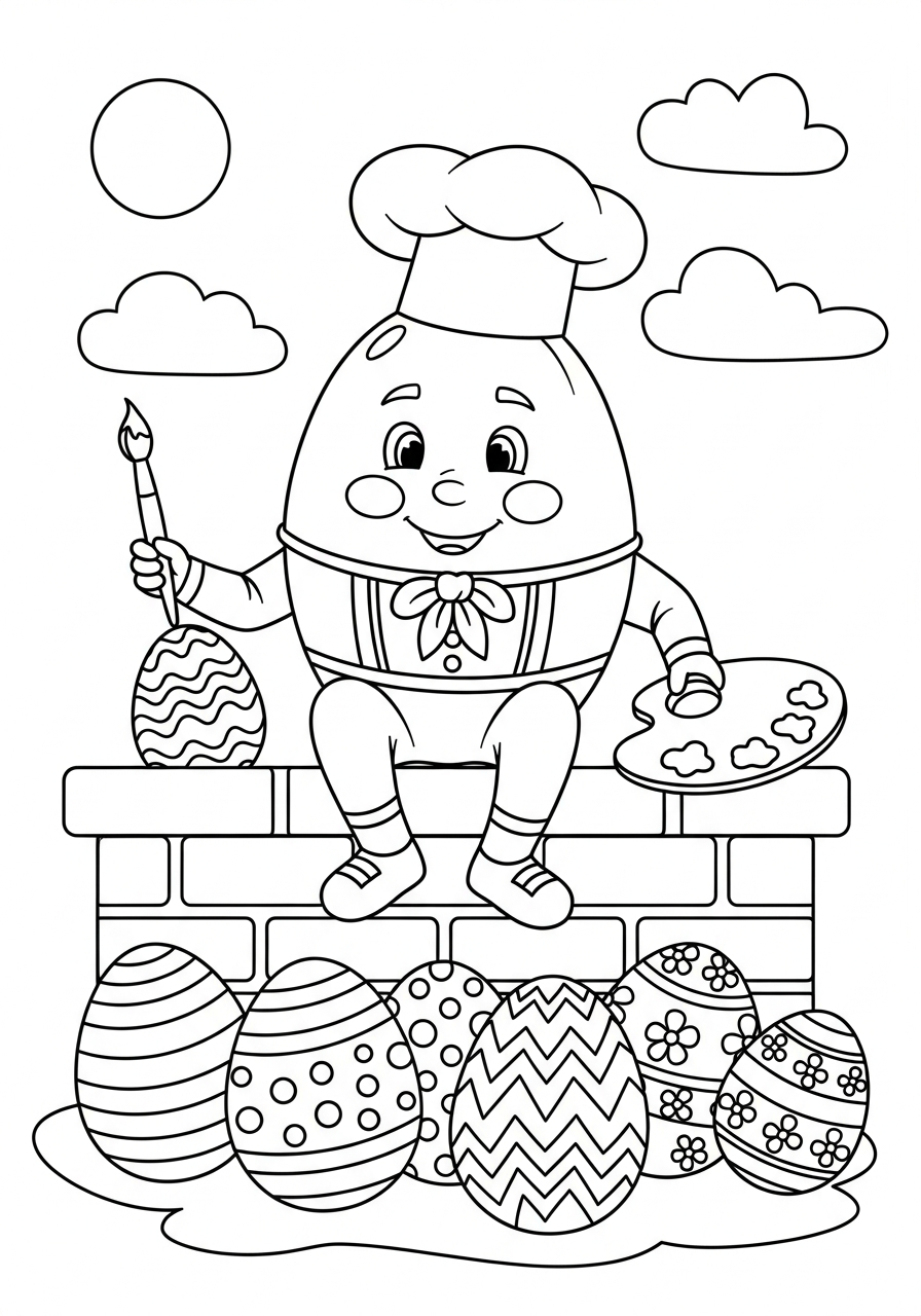 Humpty Dumpty coloring pages for adults
