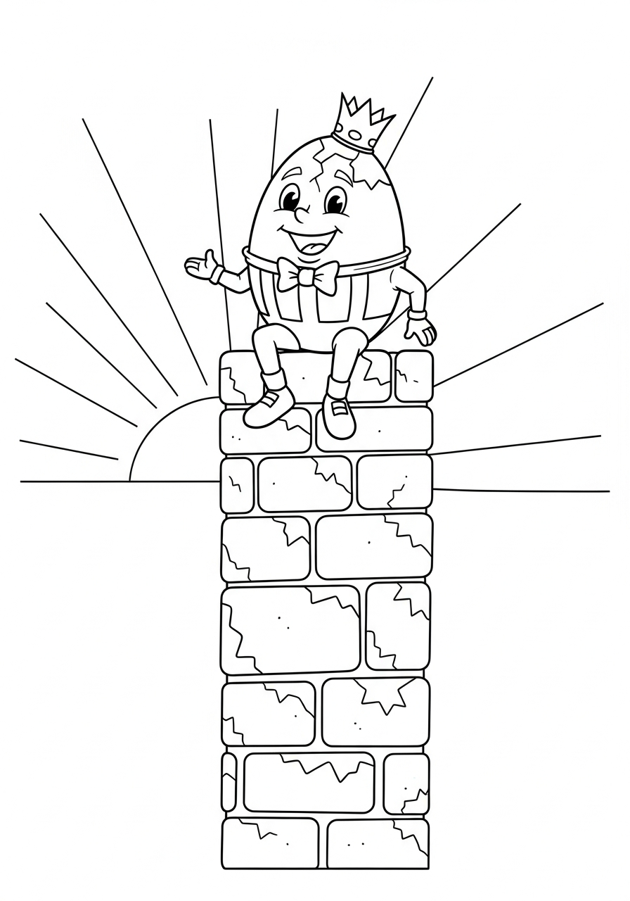 Humpty Dumpty coloring pages for preschoolers