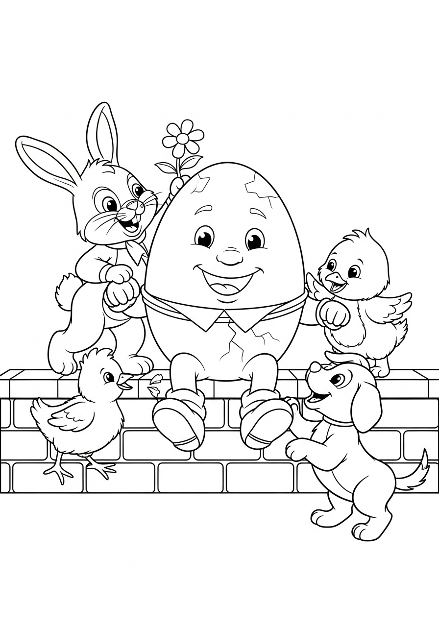 Humpty Dumpty coloring pages for kids