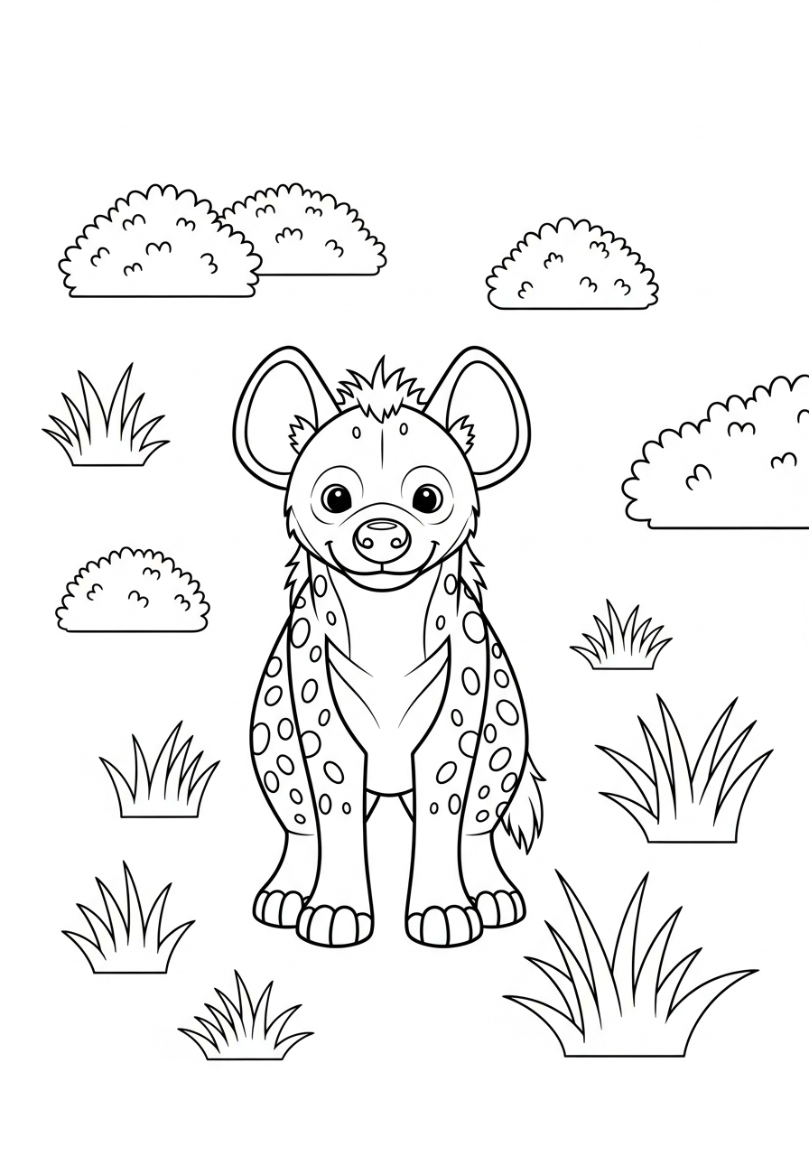 free full size printable Hyena coloring pages for adults pdf