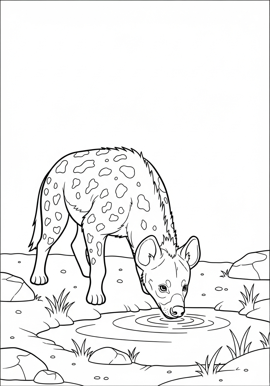 Hyena coloring pages easy