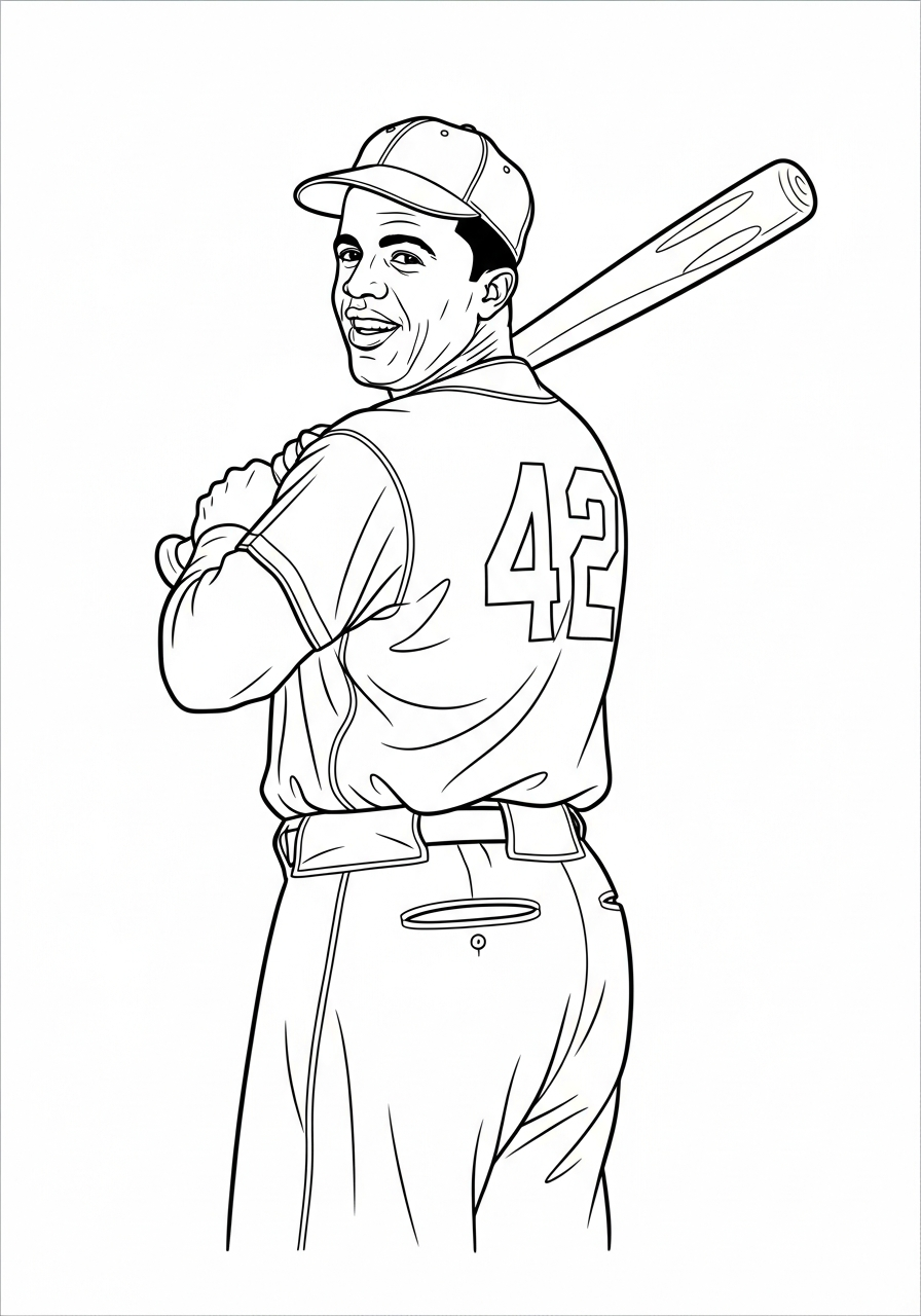 coloring pages printable Jackie Robinson