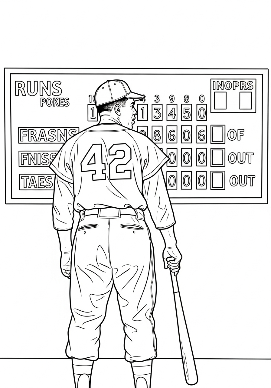 free Jackie Robinson coloring pages printable