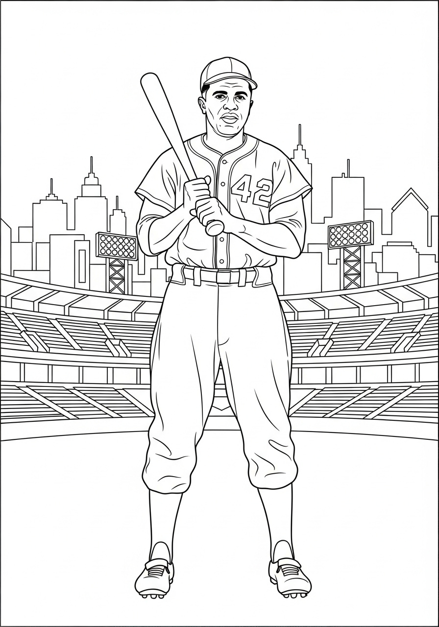 kids Jackie Robinson coloring pages