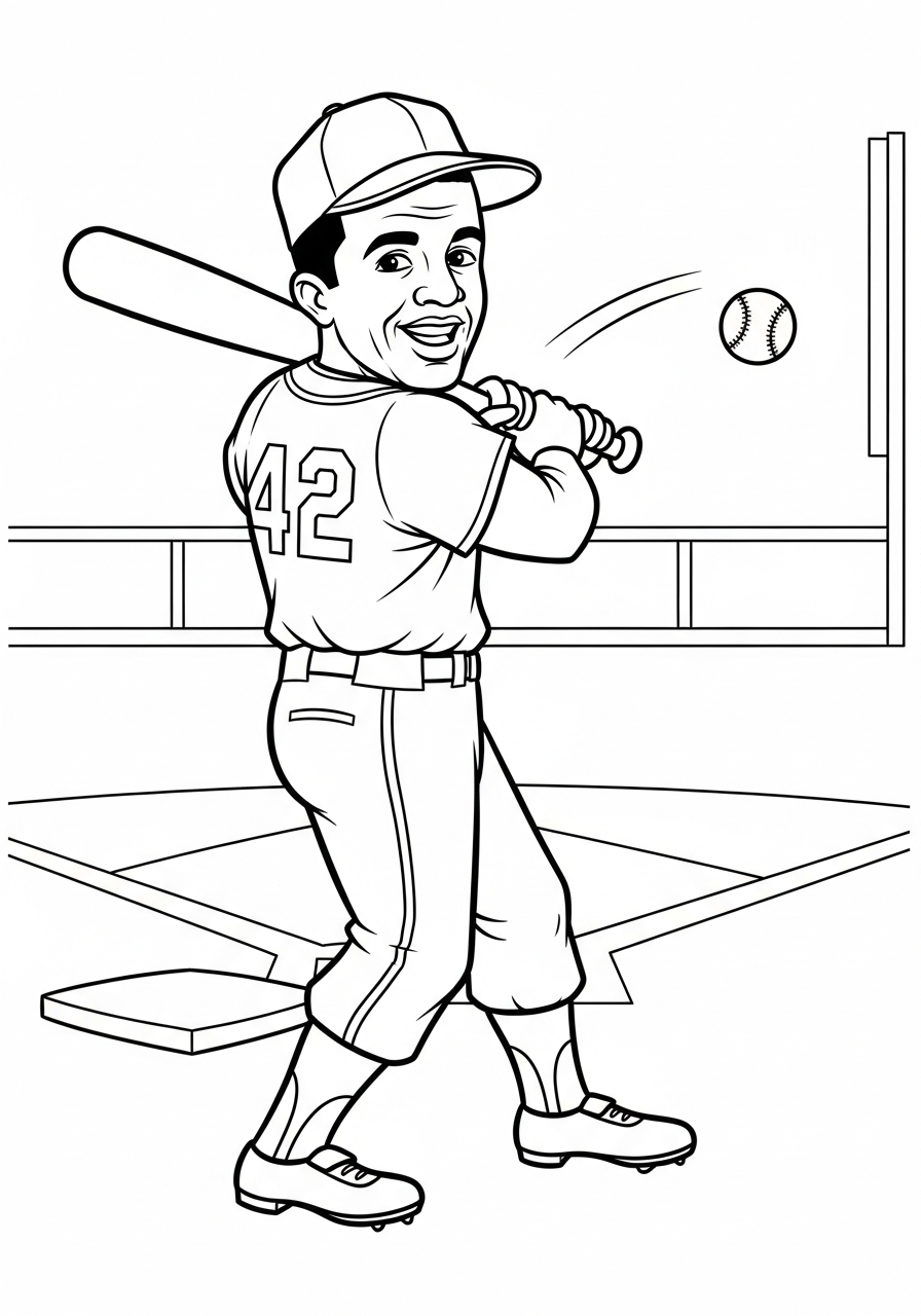 Jackie Robinson ornament coloring pages