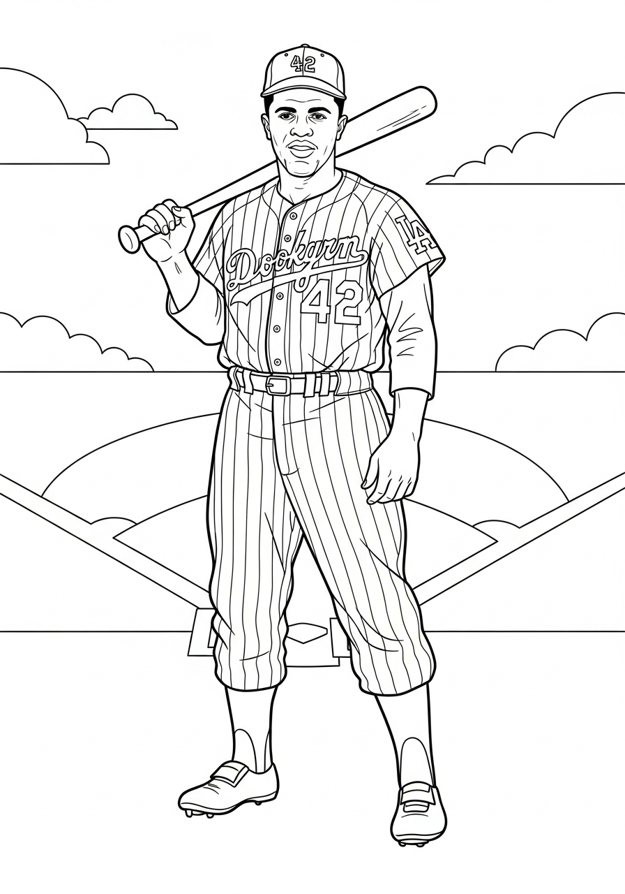 Jackie Robinson coloring pages free