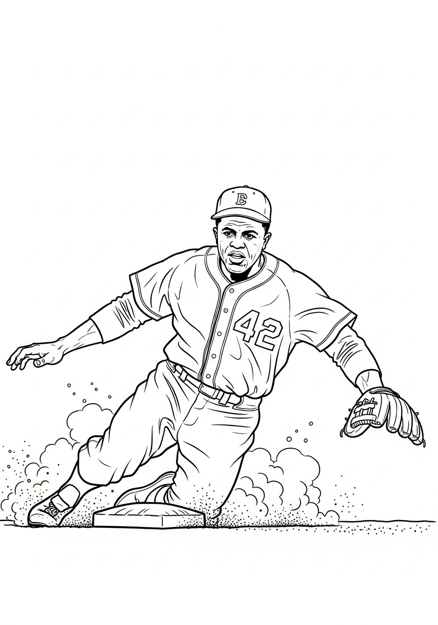 free coloring pages Jackie Robinson