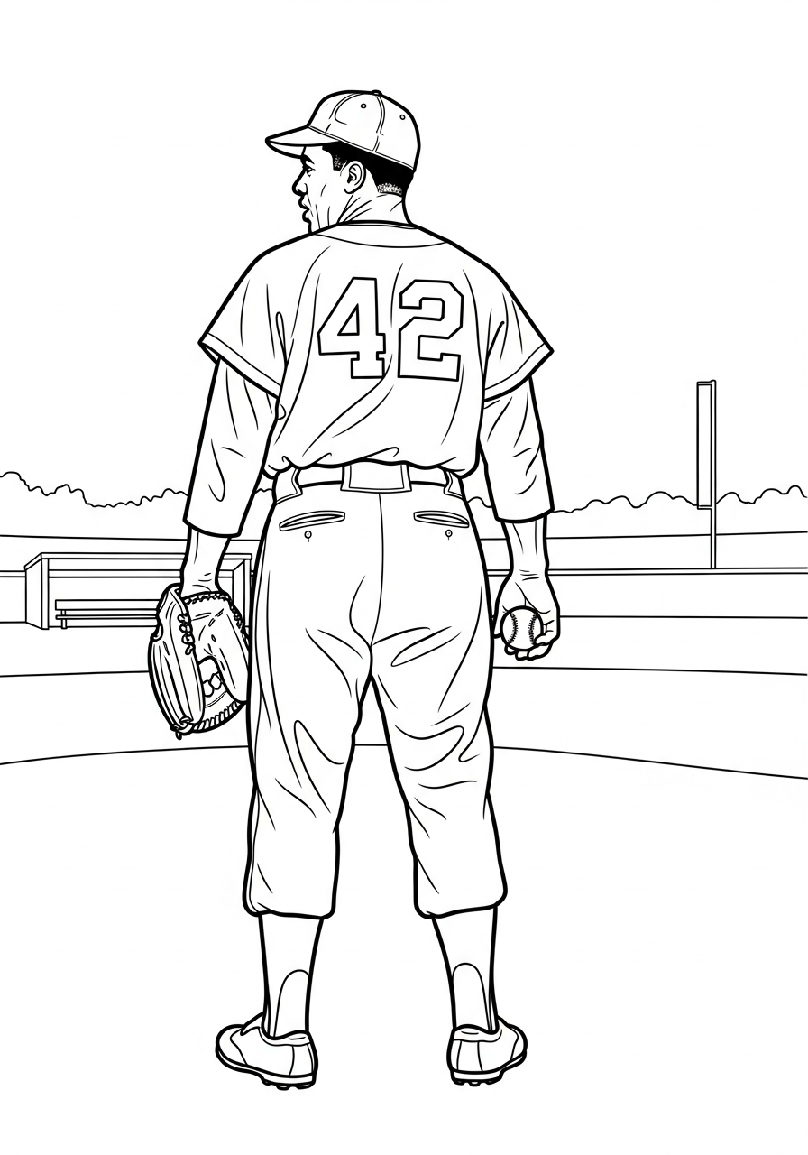 Jackie Robinson coloring pages free printable
