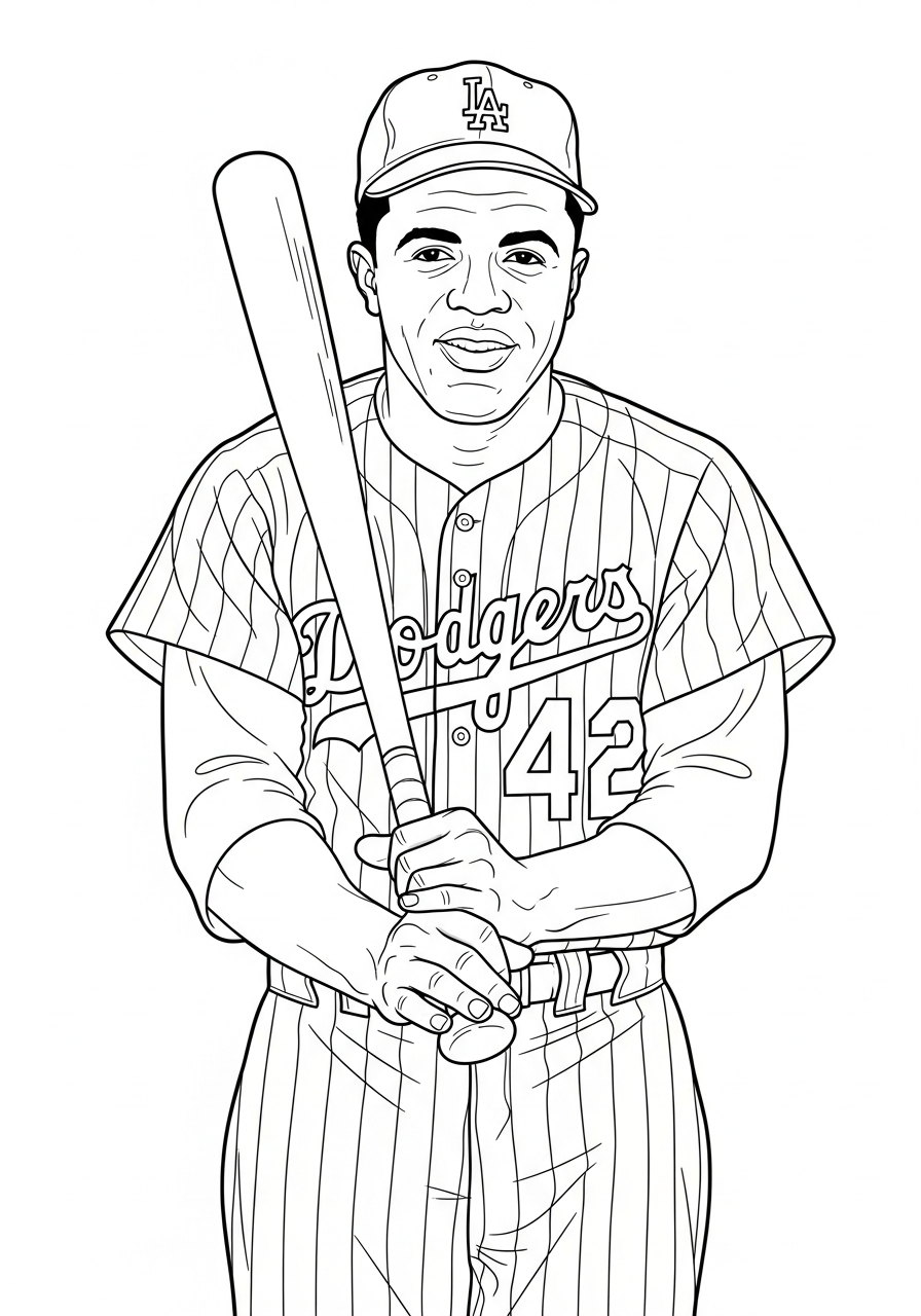 vintage Jackie Robinson coloring pages