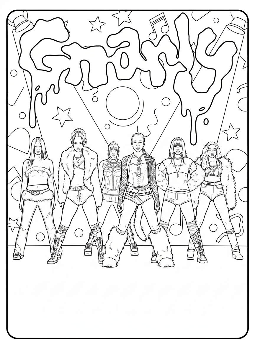 Katseye ornaments coloring pages