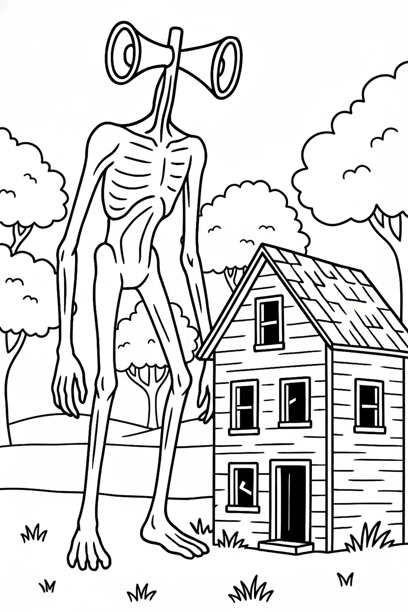 vintage Siren Head coloring pages