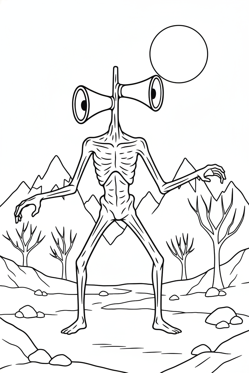 old-fashioned Siren Head coloring pages