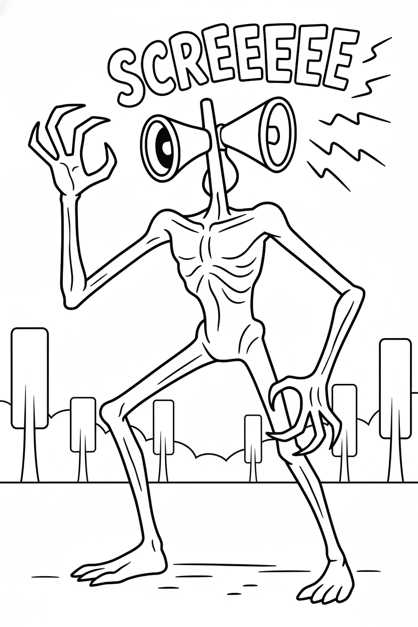 coloring pages printable Siren Head