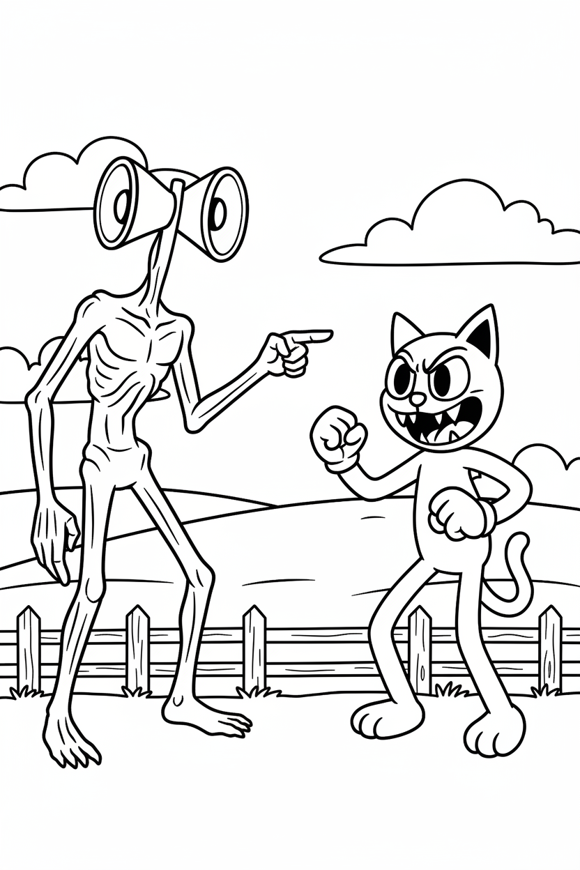 preschool Siren Head coloring pages