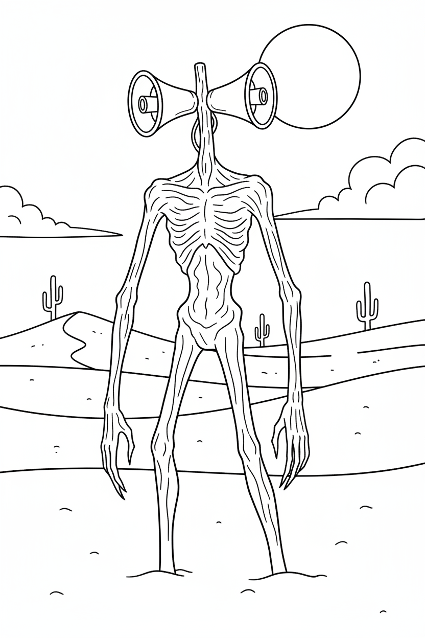 free printable Siren Head coloring pages for adults