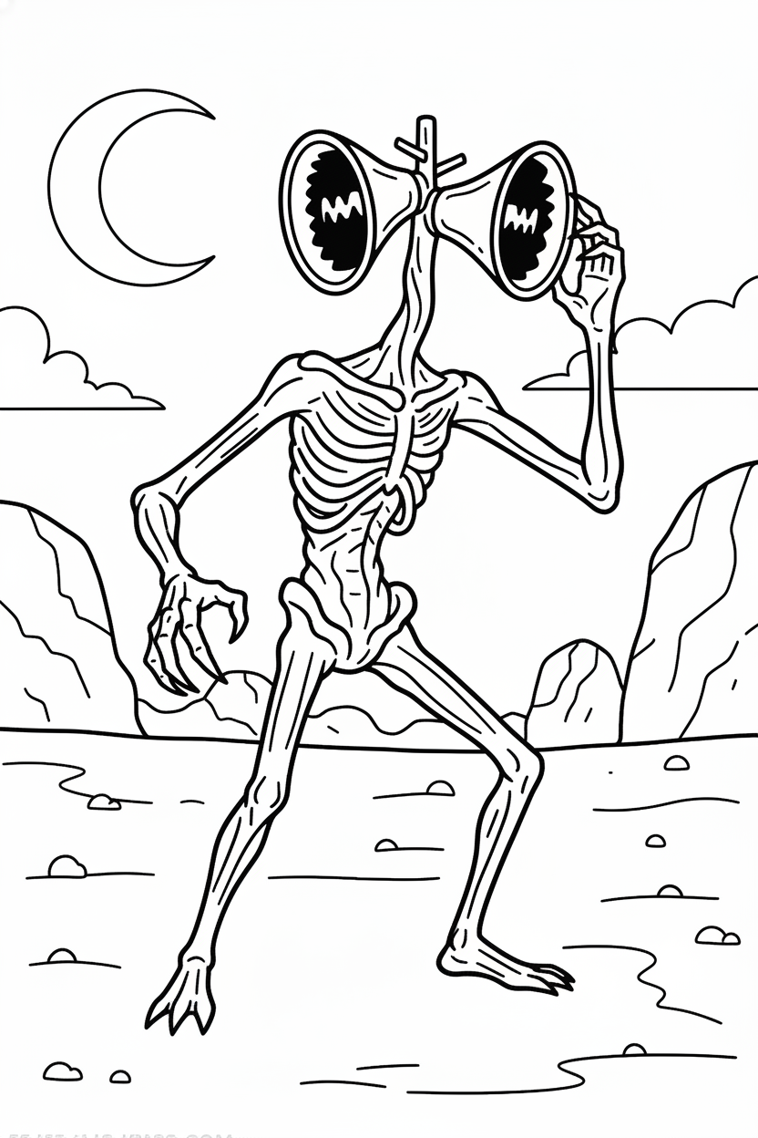 easy cute Siren Head coloring pages