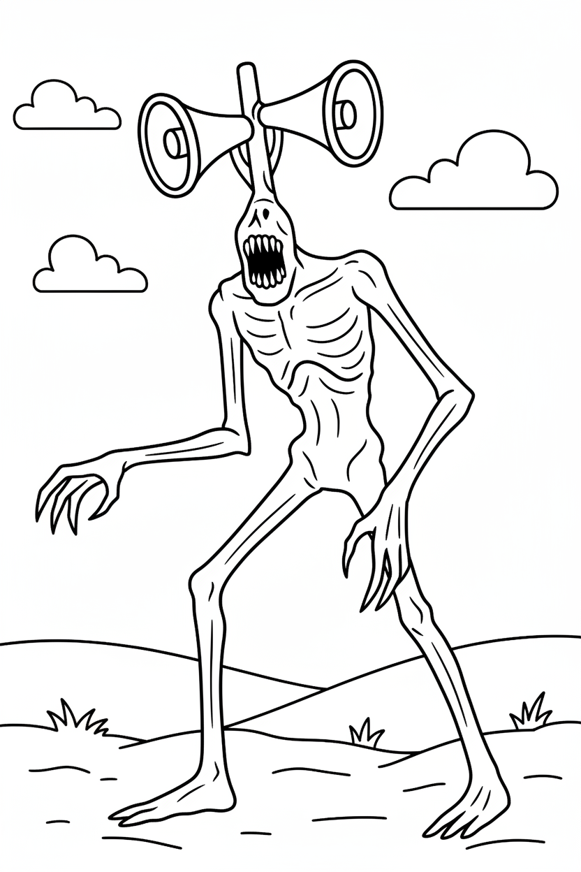 free Siren Head coloring pages printable