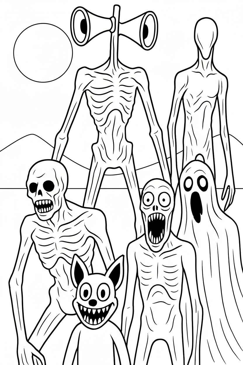 printable coloring pages Siren Head