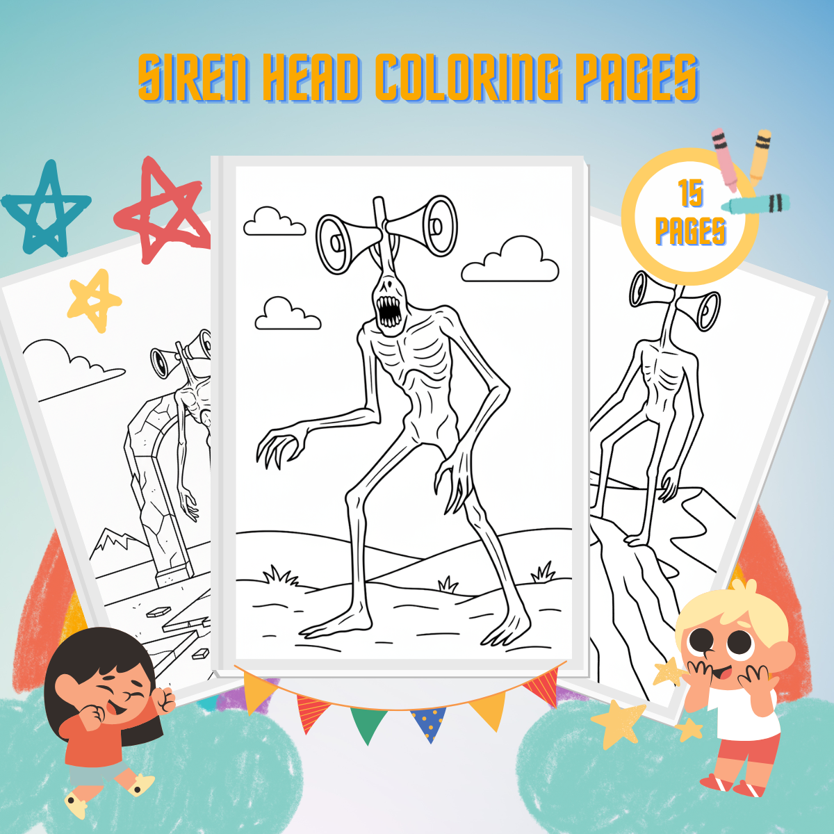 Siren Head Coloring Pages thumbnail