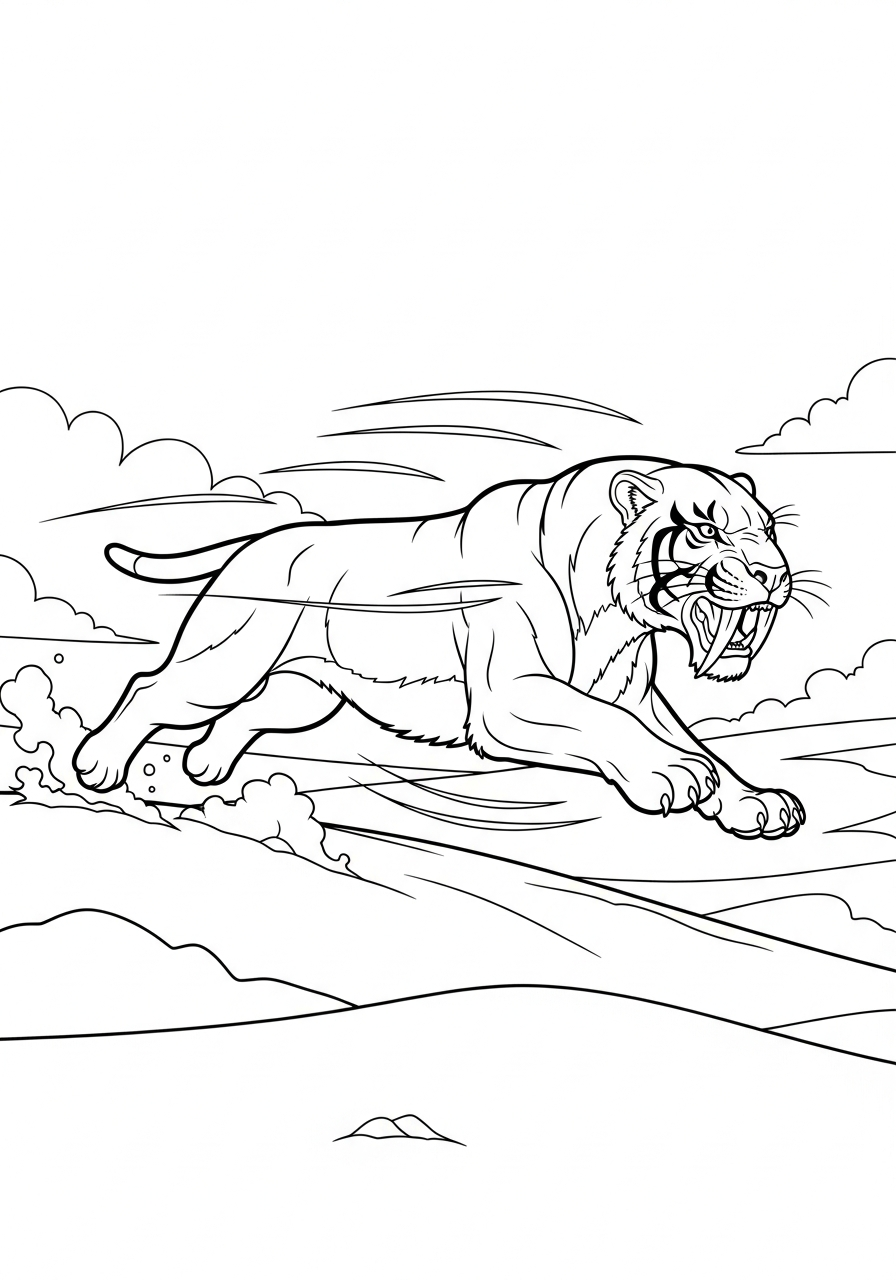 free Smilodon coloring pages printable