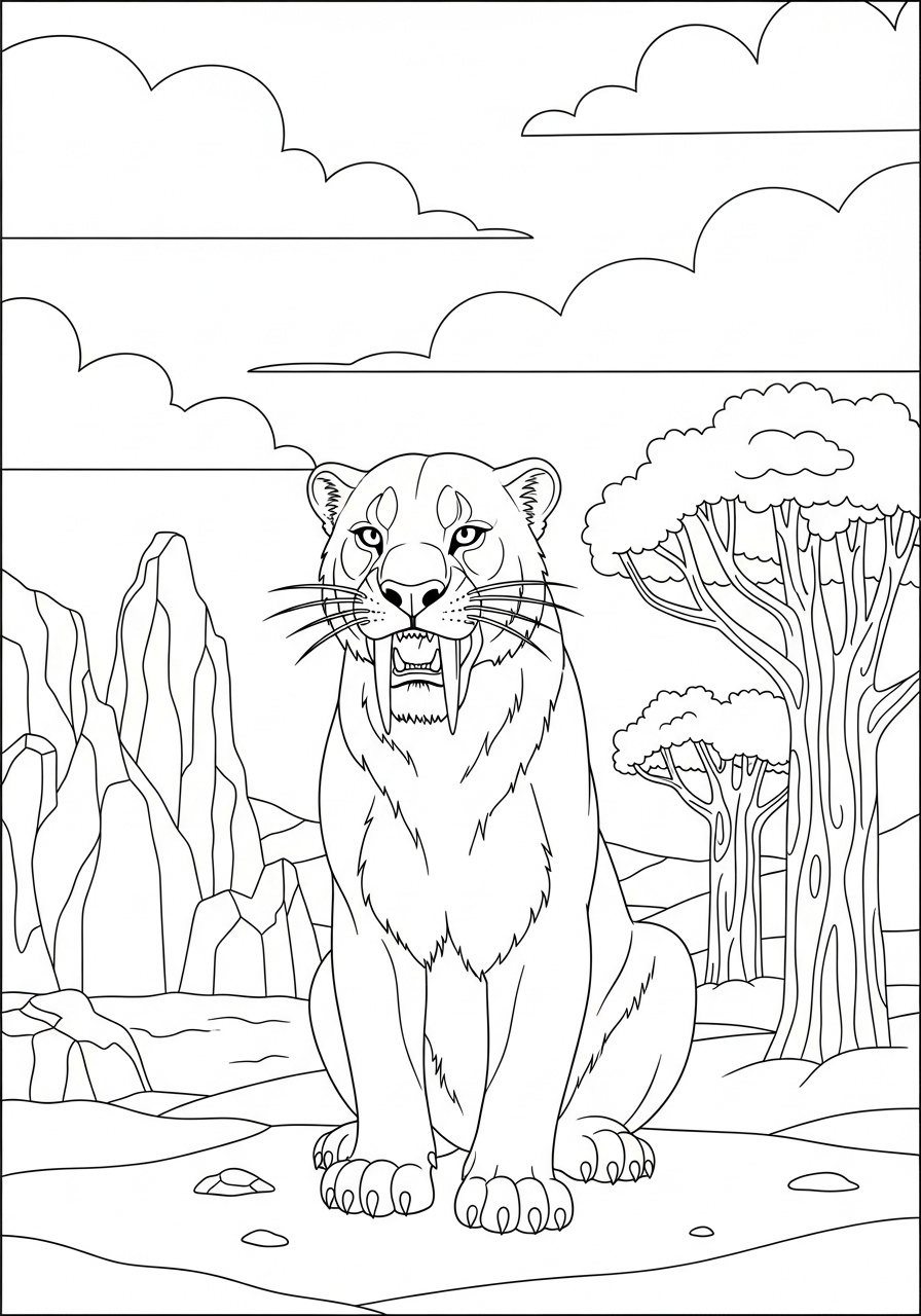 printable Smilodon coloring pages