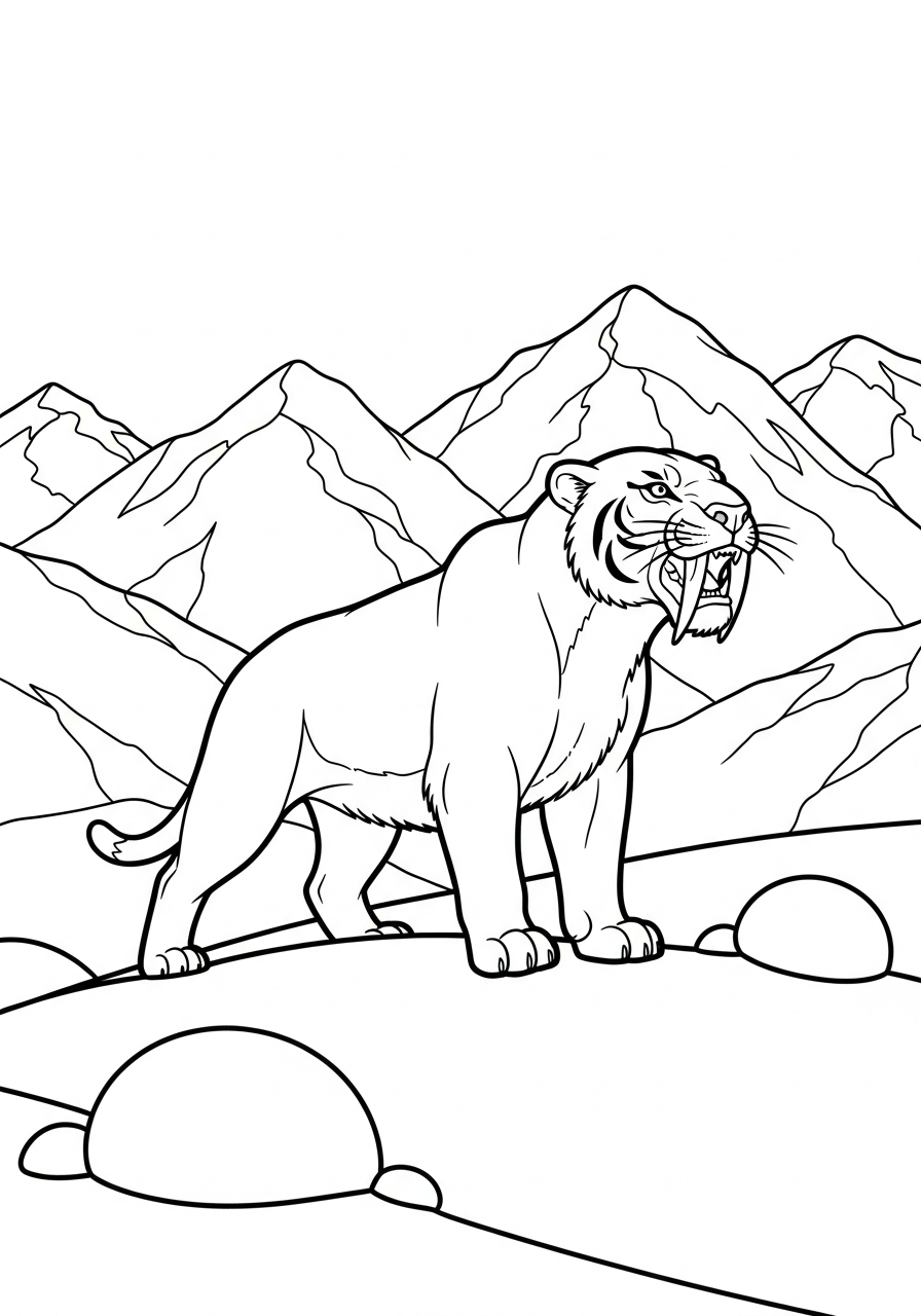 free printable Smilodon coloring pages for adults