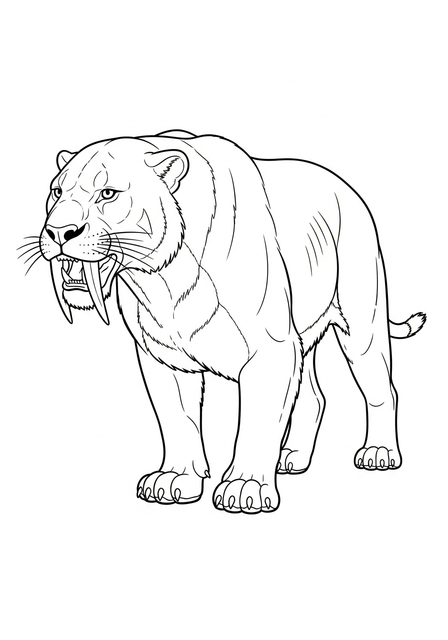printable Smilodon coloring pages for adults