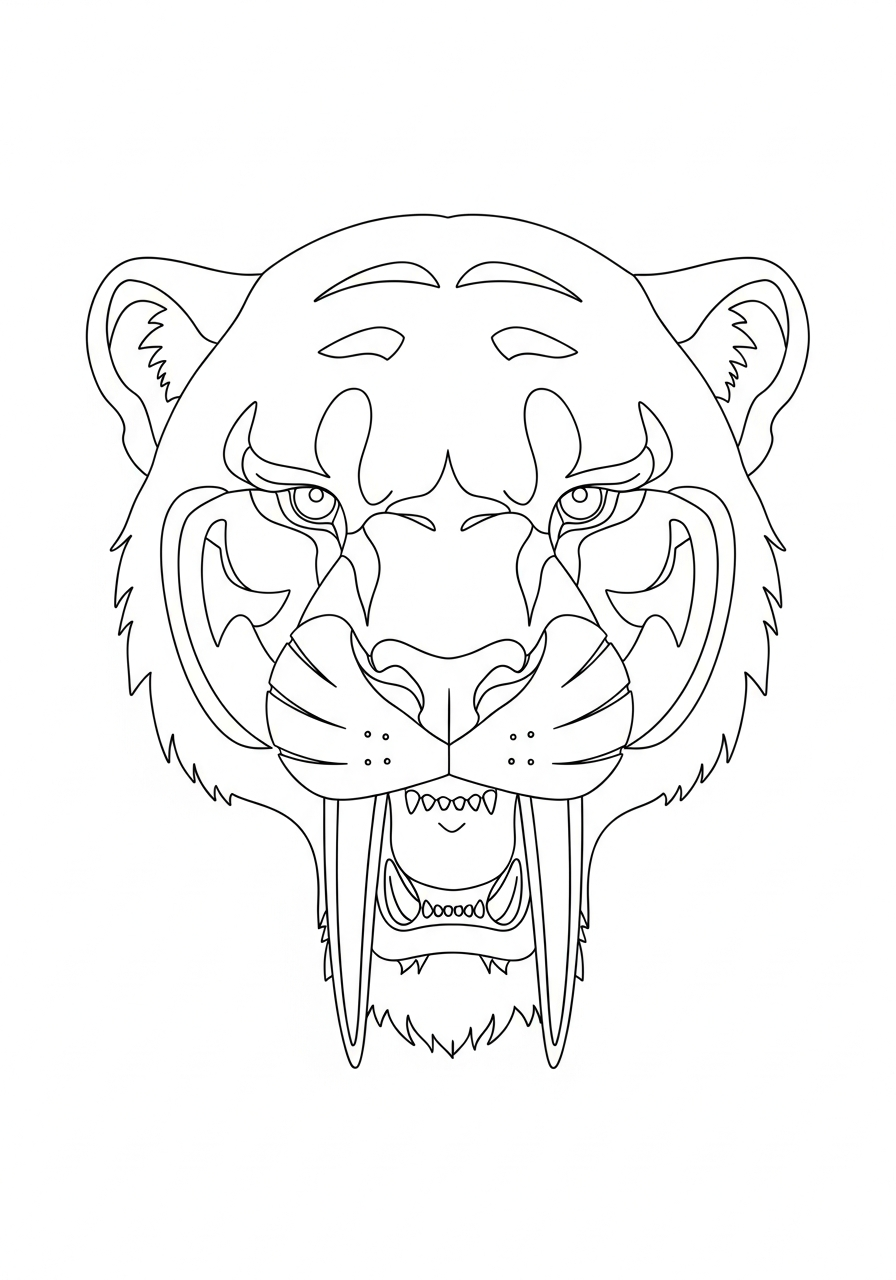 Smilodon coloring pages for kids 1