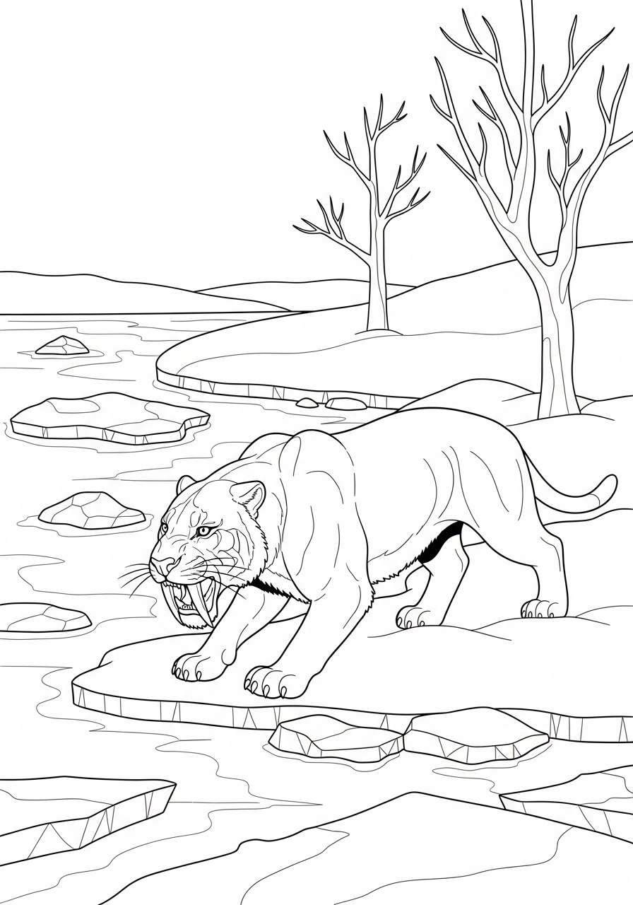 cute coloring pages Smilodon