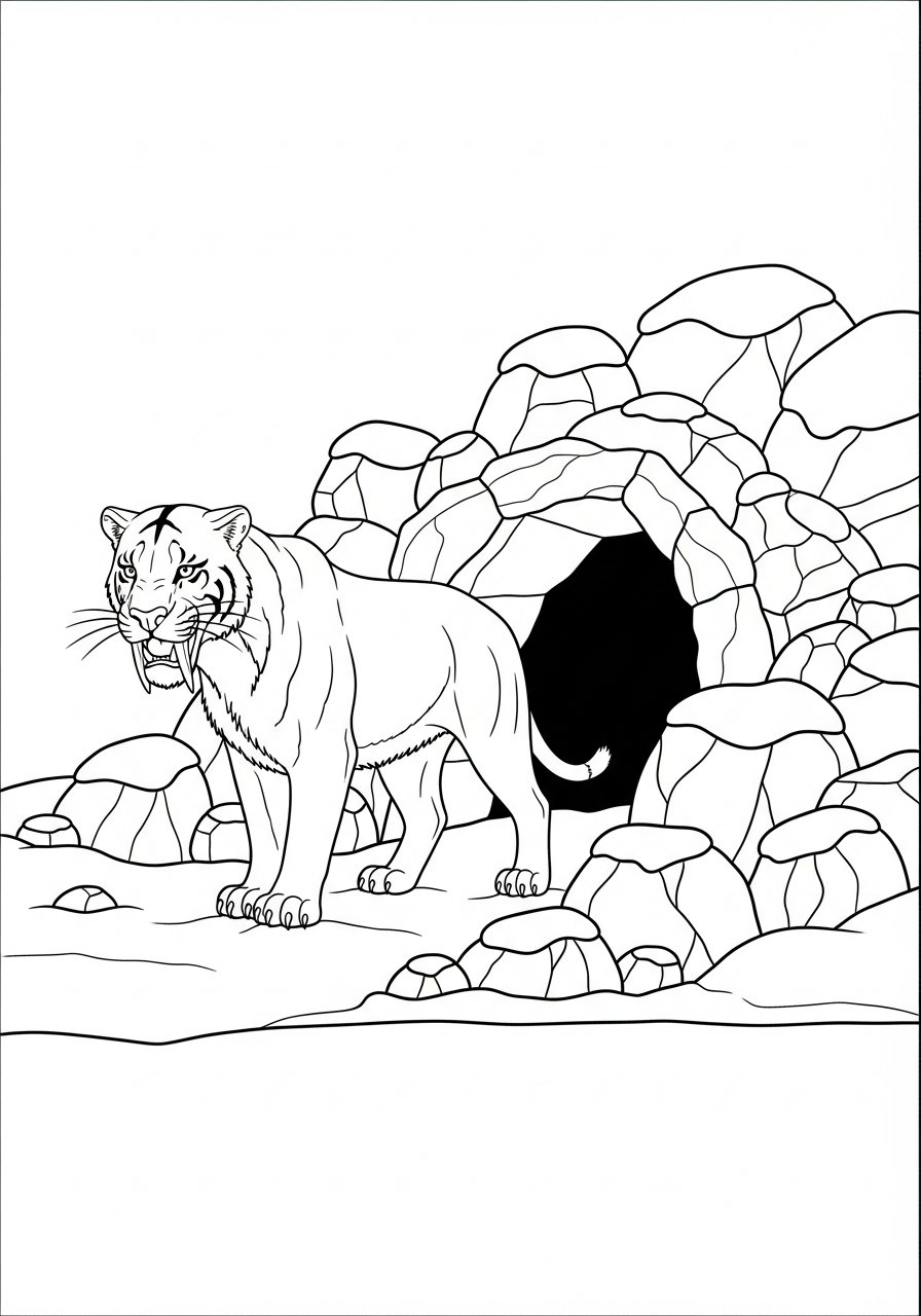 Smilodon coloring pages for kids