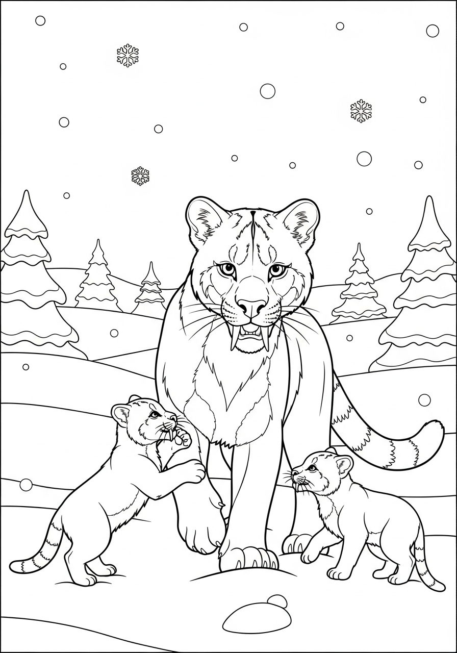 Smilodon cards coloring pages
