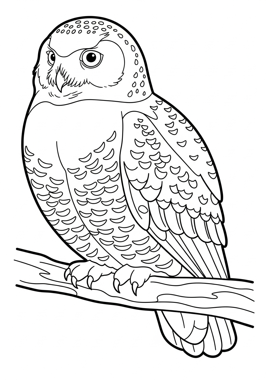 Snowy Owl Coloring Pages 17 detailed Snowy Owl coloring pages for adults