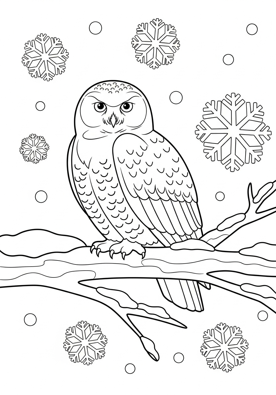 Snowy Owl Coloring Pages 3 merry Snowy Owl coloring pages
