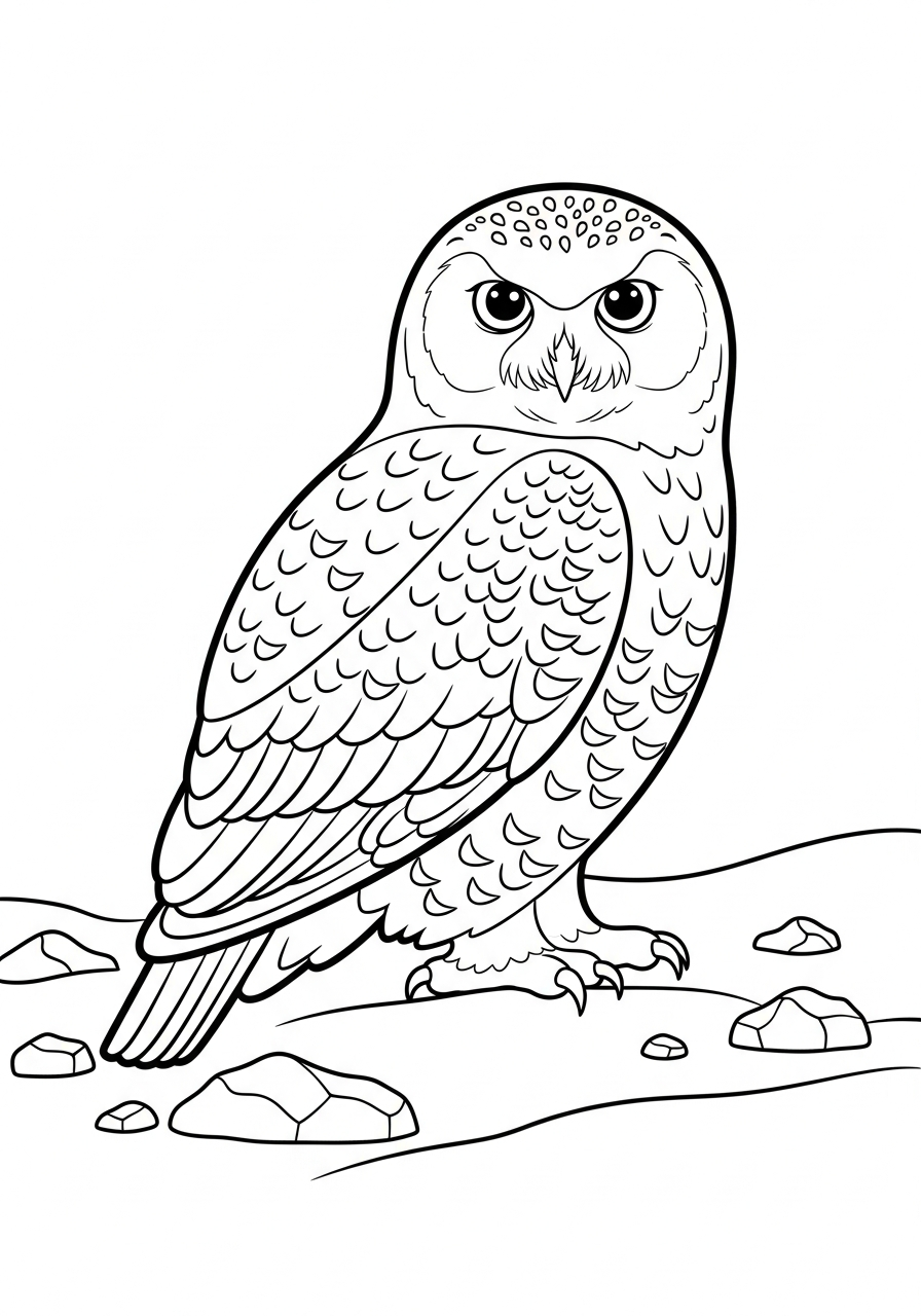 Snowy Owl Coloring Pages 4 Snowy Owl cards coloring pages