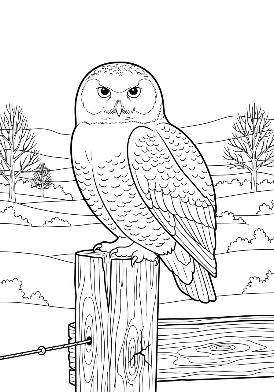 Snowy Owl Coloring Pages 6 coloring Snowy Owl pages